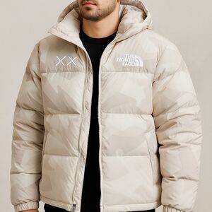 KAWS x The North Face Retro 1996 Nuptse JacketDown Beige Camouflage Large Puffer